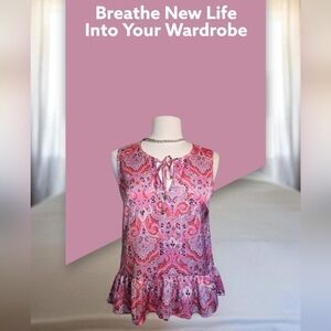 Juicy Couture Pink Paisley Sleeveless Top